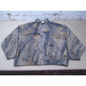 VTG Liberty Realtree Hardwood Camo Unlined Snap Button Hunting Bomber Jacket XL